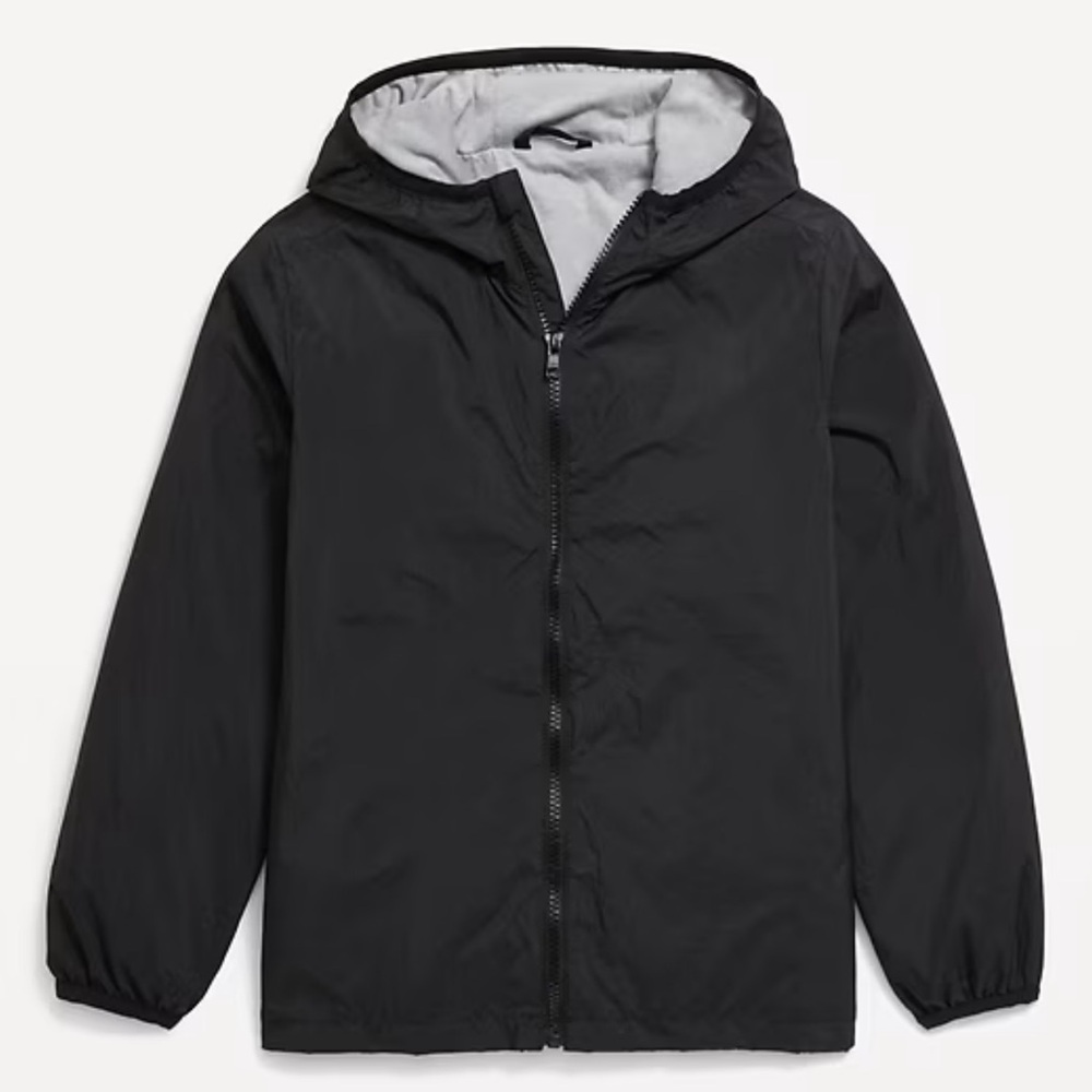 OLD NAVY boys rain jacket- Black - Size XL 14/16